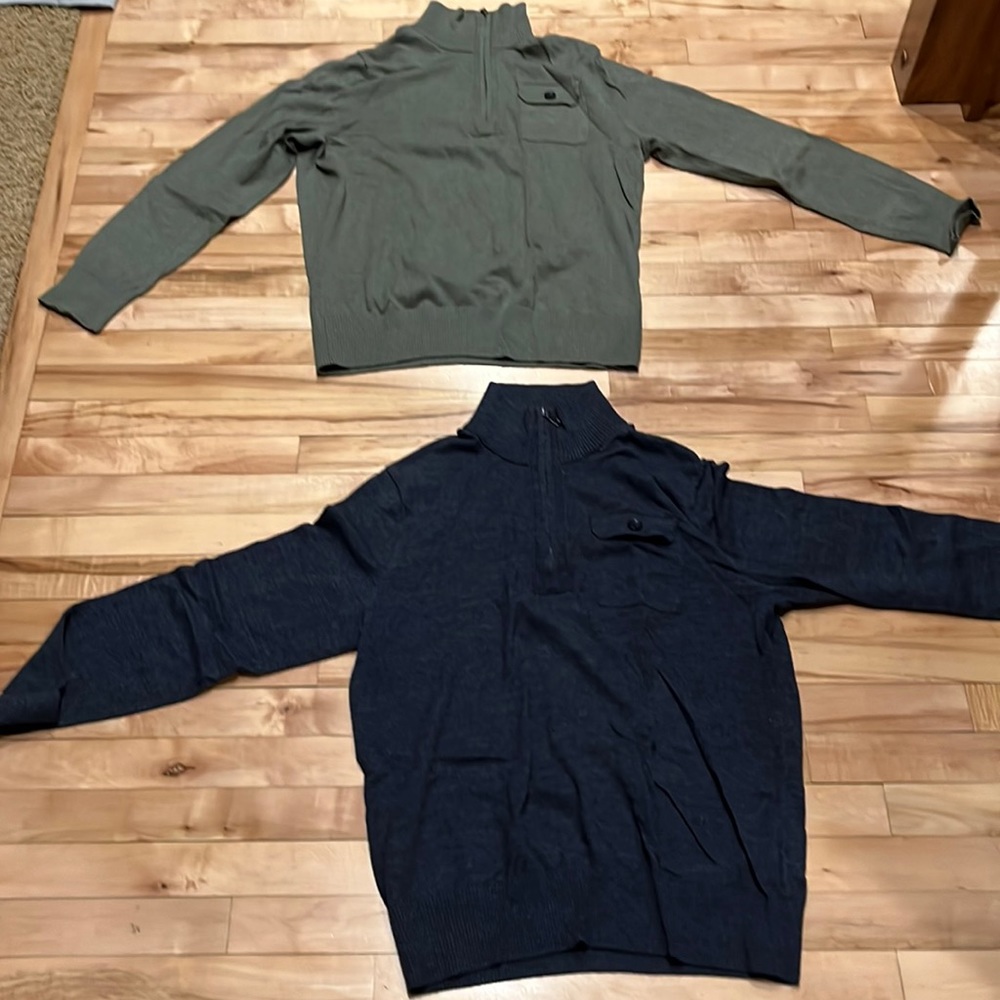 2 Medium Banana Republic high quality 1/4 zip sweaters. Smoke free, pet free